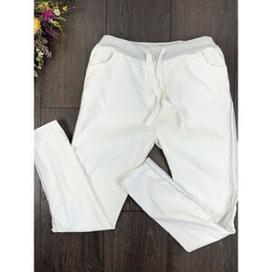 Brand Bazaar White with Silver Stripe Detail Pants-One Size-
